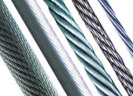 Wire rope supples, stainless steel, galavnised and plastic coated